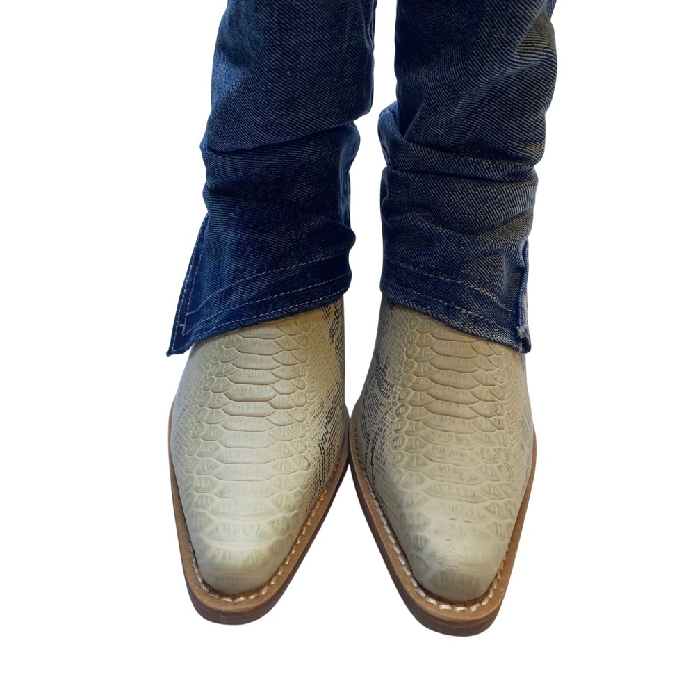 Dingo Denim Diva Blue Jean Snakeskin Western Cowgirl Boots DI 245 Womens 10M - Picture 3 of 10